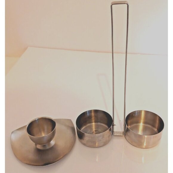 Vintage Stainless Steel 18/8 Taper /Thin Candle Holder & Oil Vinager Holder Lot - Picture 2 of 13